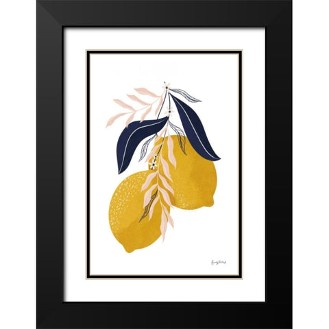 Lemons II No Wedge Black Modern Wood Framed Art Print with Double Matting by Thorns, Becky