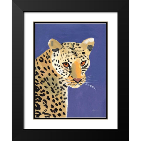 Colorful Cheetah Black Modern Wood Framed Art Print with Double Matting by Munger, Pamela