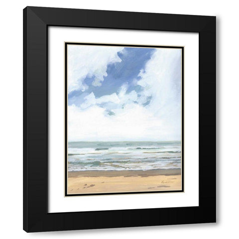 Walk on the Beach I Black Modern Wood Framed Art Print with Double Matting by Munger, Pamela
