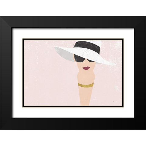 Fashion Forward Rose Gold Black Modern Wood Framed Art Print with Double Matting by Hershey, Moira