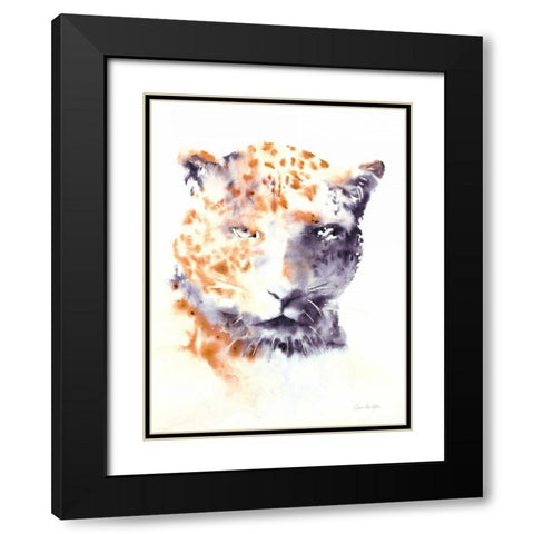 Cheetah Neutral Black Modern Wood Framed Art Print with Double Matting by Valle, Aimee Del