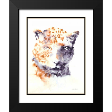 Cheetah Neutral Black Modern Wood Framed Art Print with Double Matting by Valle, Aimee Del