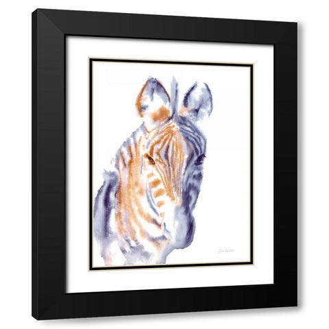 Zebra Neutral Black Modern Wood Framed Art Print with Double Matting by Valle, Aimee Del