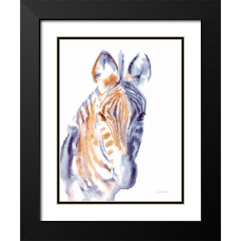 Zebra Neutral Black Modern Wood Framed Art Print with Double Matting by Valle, Aimee Del