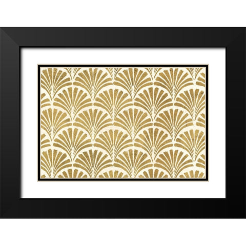 Winged Study Pattern VIII Gold Crop Black Modern Wood Framed Art Print with Double Matting by Penner, Janelle