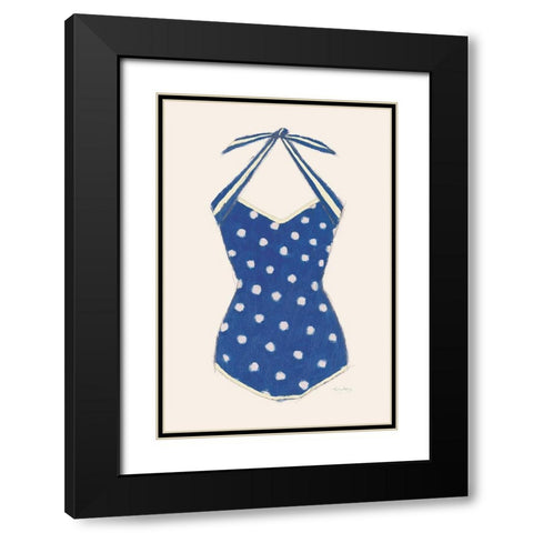 Retro Swimwear II Navy Black Modern Wood Framed Art Print with Double Matting by Adams, Emily