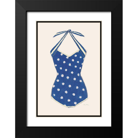 Retro Swimwear II Navy Black Modern Wood Framed Art Print with Double Matting by Adams, Emily