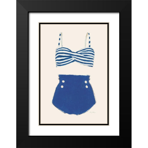 Retro Swimwear II Black Modern Wood Framed Art Print with Double Matting by Adams, Emily