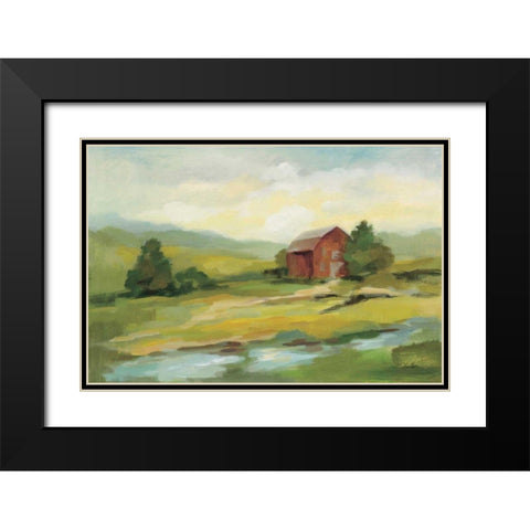 Springtime Farm Black Modern Wood Framed Art Print with Double Matting by Vassileva, Silvia