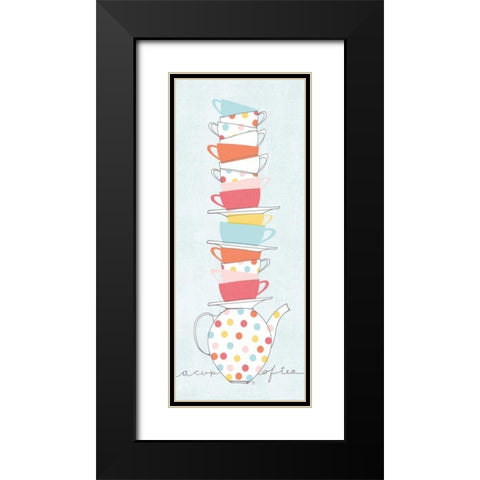 Stack of Cups I Pastel Black Modern Wood Framed Art Print with Double Matting by Tillmon, Avery