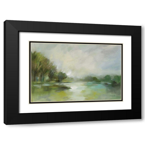 Lakeside Fog Black Modern Wood Framed Art Print with Double Matting by Vassileva, Silvia