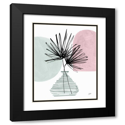 Fan Leaves Still Life Black Modern Wood Framed Art Print with Double Matting by Panganiban, Karyn