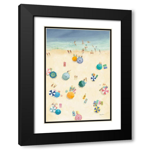 Summer Beach Fun II Bright Black Modern Wood Framed Art Print with Double Matting by Tillmon, Avery