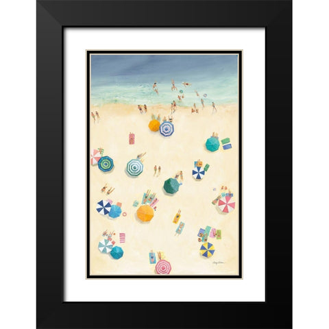 Summer Beach Fun II Bright Black Modern Wood Framed Art Print with Double Matting by Tillmon, Avery