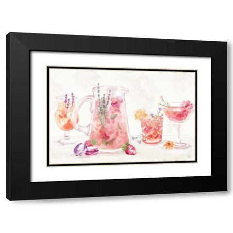 Classy Cocktails I Black Modern Wood Framed Art Print with Double Matting by June, Dina