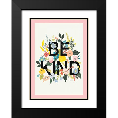 Wild Garden I Be Kind CP Crop II Black Modern Wood Framed Art Print with Double Matting by Marshall, Laura