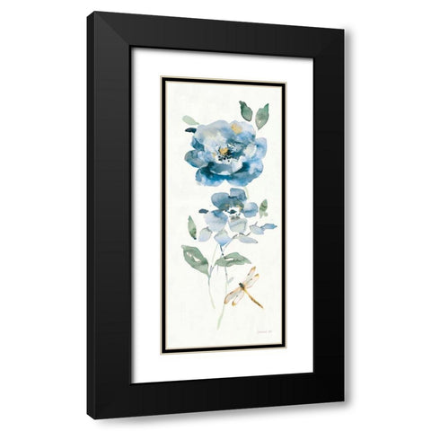 Blues of Summer IV Gilded Panel Black Modern Wood Framed Art Print with Double Matting by Nai, Danhui
