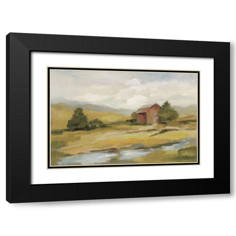 Springtime Farm Neutral Black Modern Wood Framed Art Print with Double Matting by Vassileva, Silvia
