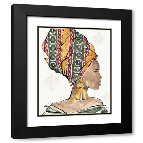 African Flair V Black Modern Wood Framed Art Print with Double Matting by Tavoletti, Anne