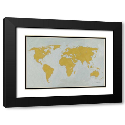 Golden World Black Modern Wood Framed Art Print with Double Matting by Paschke, Chris