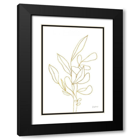 Rooted Florals V Gold Black Modern Wood Framed Art Print with Double Matting by Thorns, Becky