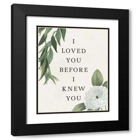 Victorian Garden Sentiment I Black Modern Wood Framed Art Print with Double Matting by Wild Apple Portfolio