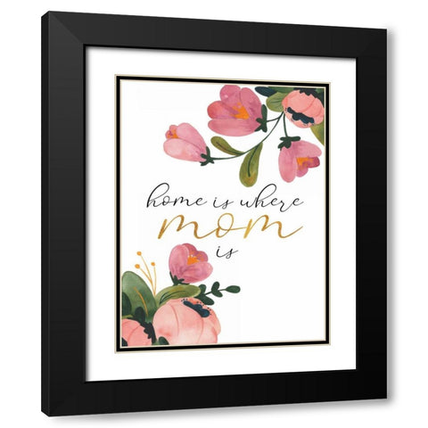 Romantic Floral III Sentiment Black Modern Wood Framed Art Print with Double Matting by Wild Apple Portfolio