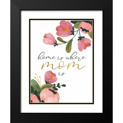 Romantic Floral III Sentiment Black Modern Wood Framed Art Print with Double Matting by Wild Apple Portfolio