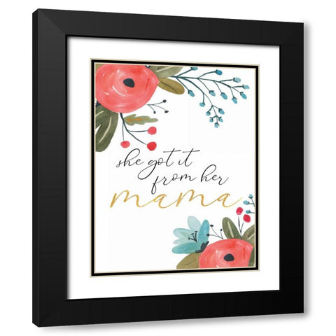 Romantic Floral VI Sentiment Black Modern Wood Framed Art Print with Double Matting by Wild Apple Portfolio