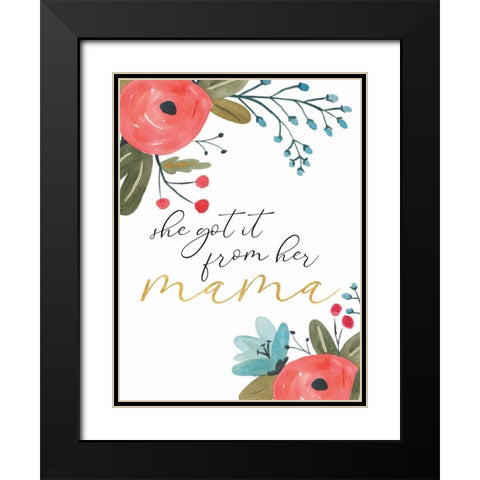 Romantic Floral VI Sentiment Black Modern Wood Framed Art Print with Double Matting by Wild Apple Portfolio