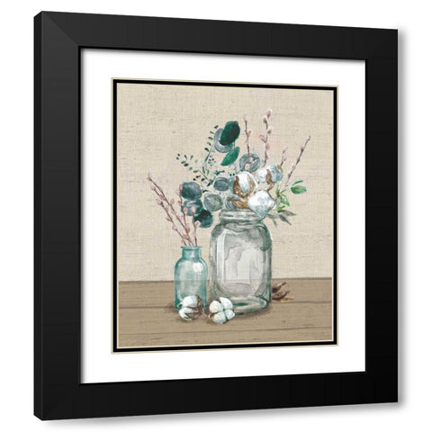 Cotton Bouquet II No Pattern Black Modern Wood Framed Art Print with Double Matting by Urban, Mary