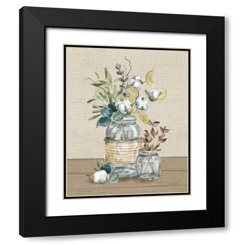 Cotton Bouquet III No Pattern Black Modern Wood Framed Art Print with Double Matting by Urban, Mary