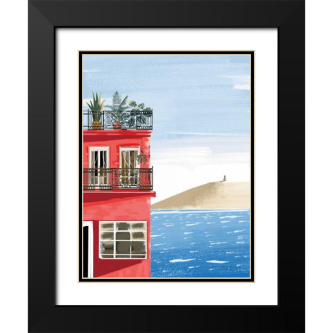 Las Palmas I Black Modern Wood Framed Art Print with Double Matting by Escalante, Omar