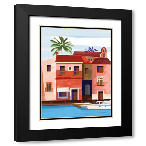 Las Palmas IV Black Modern Wood Framed Art Print with Double Matting by Escalante, Omar