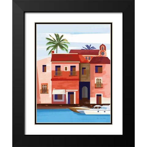 Las Palmas IV Black Modern Wood Framed Art Print with Double Matting by Escalante, Omar