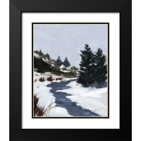 Winter Trails Black Modern Wood Framed Art Print with Double Matting by Munger, Pamela