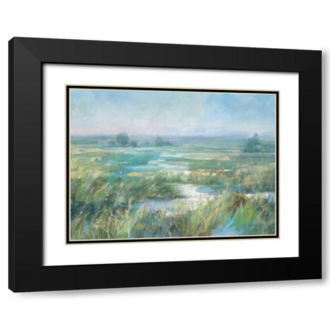 April Meadows Black Modern Wood Framed Art Print with Double Matting by Nai, Danhui