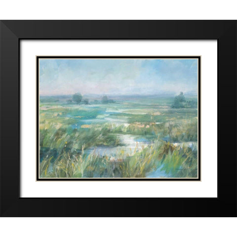 April Meadows Black Modern Wood Framed Art Print with Double Matting by Nai, Danhui