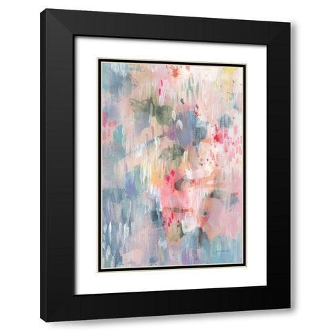Soothing Abstract Black Modern Wood Framed Art Print with Double Matting by Nai, Danhui