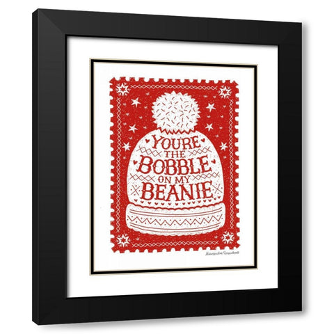 Bobble on My Beanie Black Modern Wood Framed Art Print with Double Matting by Snowdon, Alexandra