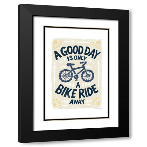 Good Day Bike Ride Black Modern Wood Framed Art Print with Double Matting by Snowdon, Alexandra