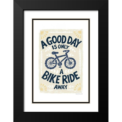 Good Day Bike Ride Black Modern Wood Framed Art Print with Double Matting by Snowdon, Alexandra