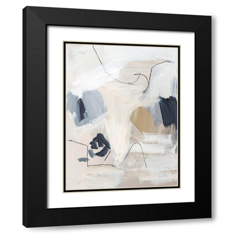 Neutral Abstract II Black Modern Wood Framed Art Print with Double Matting by Munger, Pamela