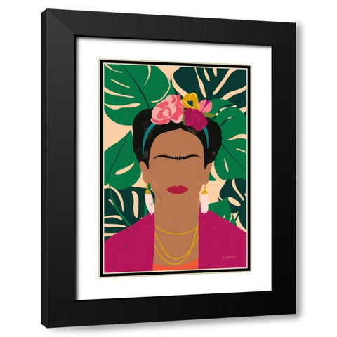 Frida Kahlo I Palms Black Modern Wood Framed Art Print with Double Matting by Thorns, Becky