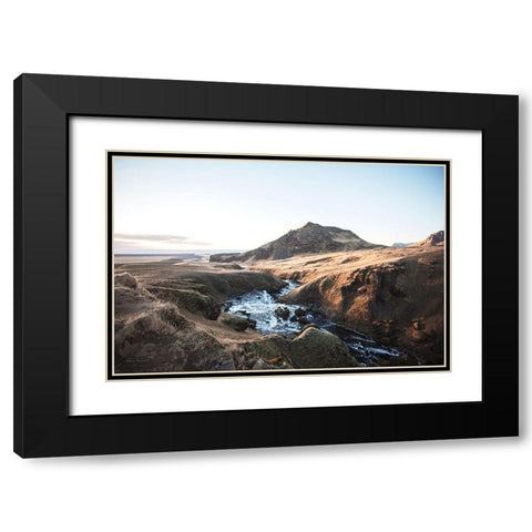 Above Skogafoss Black Modern Wood Framed Art Print with Double Matting by Marshall, Laura