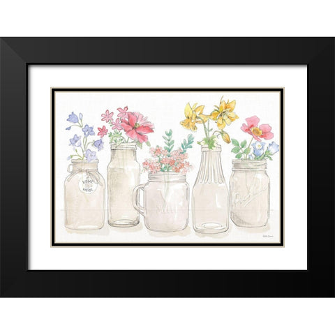 Peaceful Petals I Black Modern Wood Framed Art Print with Double Matting by Grove, Beth