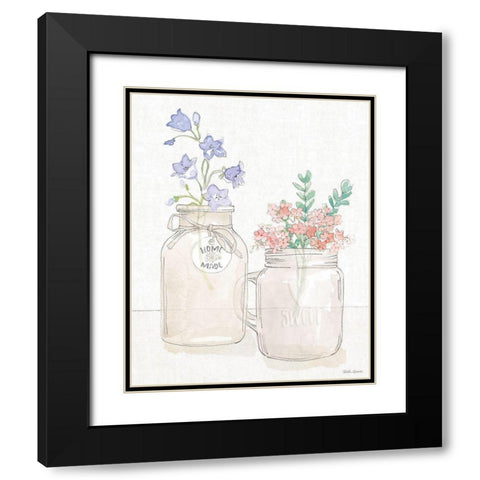 Peaceful Petals II Black Modern Wood Framed Art Print with Double Matting by Grove, Beth