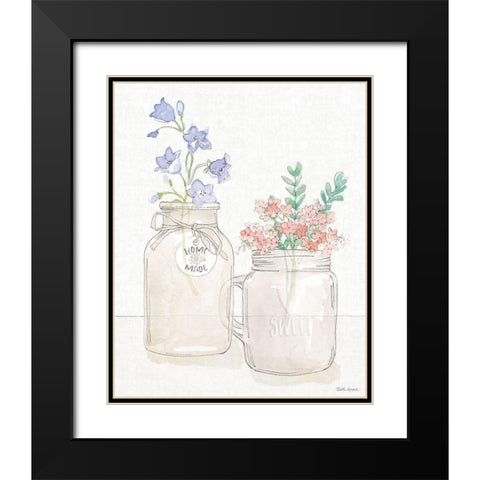 Peaceful Petals II Black Modern Wood Framed Art Print with Double Matting by Grove, Beth