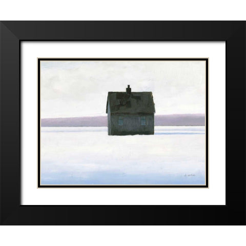 Lonely Winter Landscape II Black Modern Wood Framed Art Print with Double Matting by Wiens, James