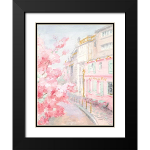 Pastel Paris II Black Modern Wood Framed Art Print with Double Matting by Nai, Danhui